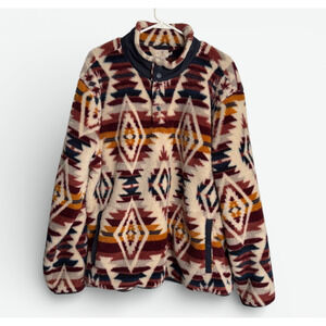 Faherty ThunderVoice Hat Co Fleece Snap Pullover Mens XL Southwestern Aztec TVHC